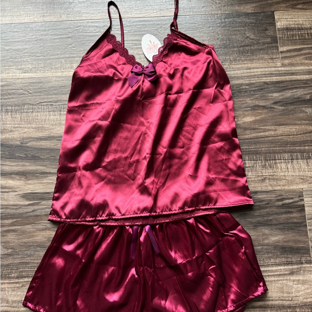 Satin Burgundy Sleepwear Set